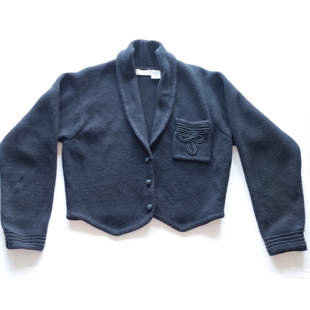 Vintage Embellished Wool Cropped Jacket